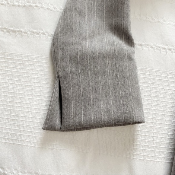 ROSS MAYER COLLECTION 2 PIECES GREY STRIPED BLAZER STRAIGHT LEG TROUSER SUIT SET - Picture 12 of 14